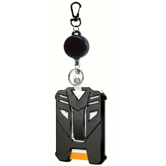 Heavy Duty Badge ID Card Holder Tactical Rounded Retractable Keychain Steel Wire - Picture 2 of 5